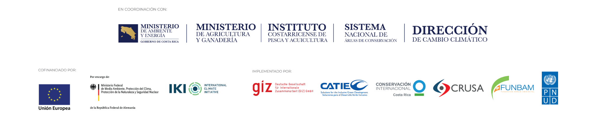 Cintillo de instituciones cooperantes del Programa TRANSFORMA-INNOVA